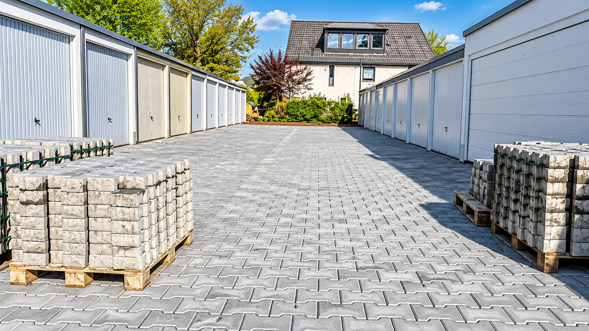 Gepflasterter Gartenweg